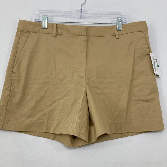 New Michael Michael Kors size 16 Tan Brown Neutral High Rise Cotton Shorts - Picture 1 of 10